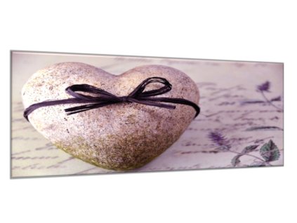 Obraz skleněný kamenné srdce (Rozměry-obdélník 90 x 120 cm)