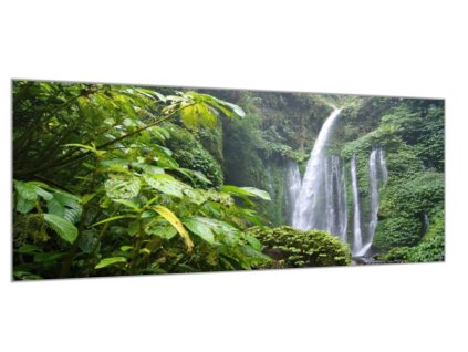 Obraz skleněný vodopády v lese (Rozměry-obdélník 90 x 120 cm)