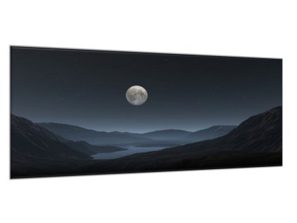 Obraz skleněný úplněk nad jezerem (Rozměry-obdélník 90 x 120 cm)