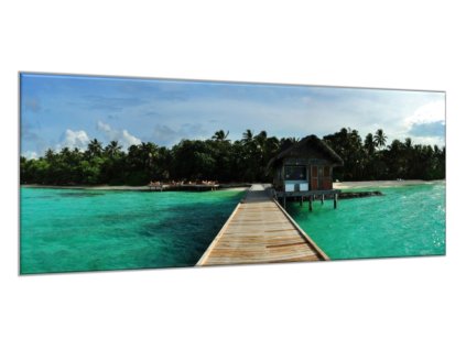 Obraz skleněný ostrov Maledivy (Rozměry-obdélník 90 x 120 cm)