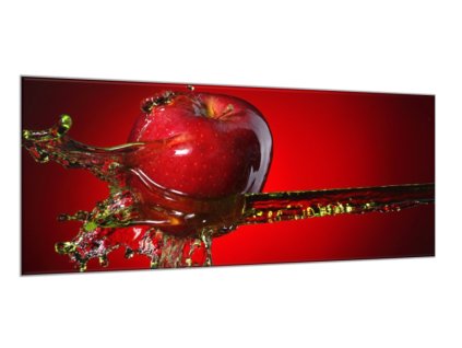 Obraz na stěnu červené jablko ve vodě (Rozměry-obdélník 90 x 120 cm)