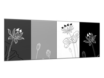 Obraz skleněný černo bílý šedý abstrakt (Rozměry-obdélník 90 x 120 cm)