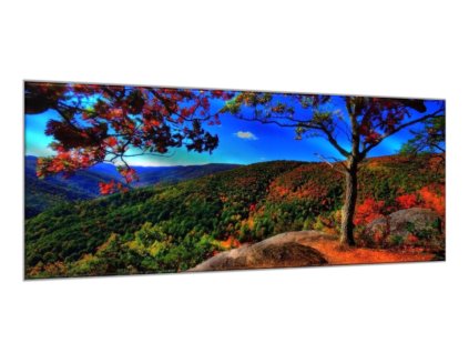 Obraz skleněný panorama podzimní hory (Rozměry-obdélník 90 x 120 cm)