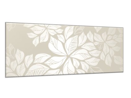 Obraz skleněný abstraktní stříbrné listí (Rozměry-obdélník 90 x 120 cm)