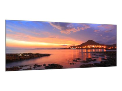 Obraz skleněný západ slunce s odrazem v moři (Rozměry-obdélník 90 x 120 cm)