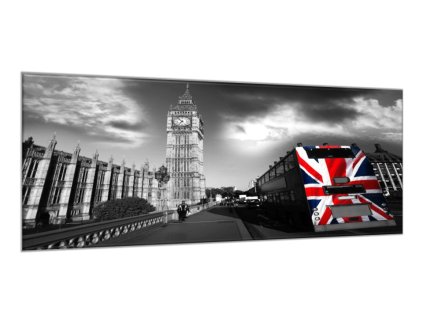 Obraz skleněný Big Ben s městským autobusem (Rozměry-obdélník 90 x 120 cm)