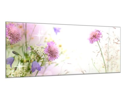 Obraz skleněný fialové luční kvítí (Rozměry-obdélník 90 x 120 cm)