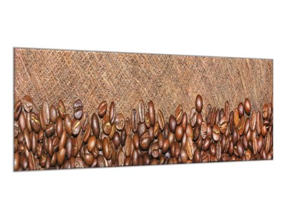 Obraz skleněný rozsypané kávové zrna (Rozměry-obdélník 90 x 120 cm)