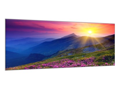 Obraz skleněný rozkvetla horská louka (Rozměry-obdélník 90 x 120 cm)