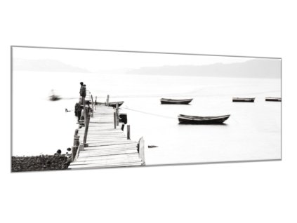 Obraz skleněný osamělé molo u moře (Rozměry-obdélník 90 x 120 cm)