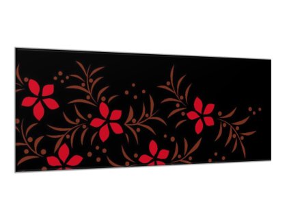 Obraz skleněný abstraktní červený květ s lístky (Rozměry-obdélník 90 x 120 cm)