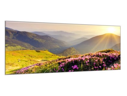 Obraz do ložnice horská krajina s východem slunce (Rozměry-obdélník 90 x 120 cm)