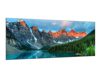 Obraz skleněný Morénské jezero (Rozměry-obdélník 90 x 120 cm)