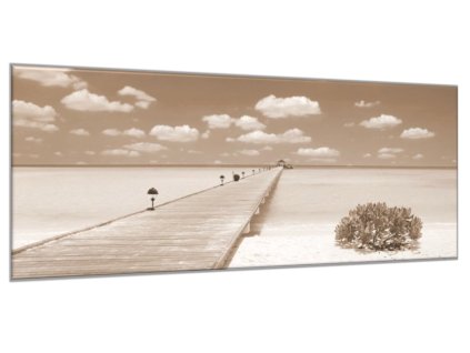 Obraz skleněný most do moře (Rozměry-obdélník 90 x 120 cm)