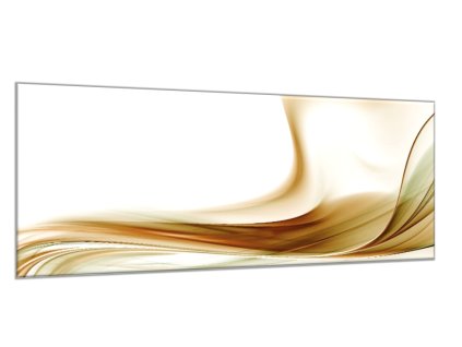Obraz skleněný jasně hnědá vlna na bílém podkladu (Rozměry-obdélník 90 x 120 cm)