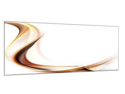 Obraz skleněný abstraktní žluto temně hnědá vlna (Rozměry-obdélník 90 x 120 cm)