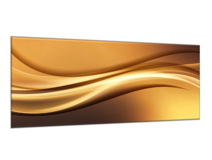Obraz skleněný hnědo zlatá vlna (Rozměry-obdélník 90 x 120 cm)