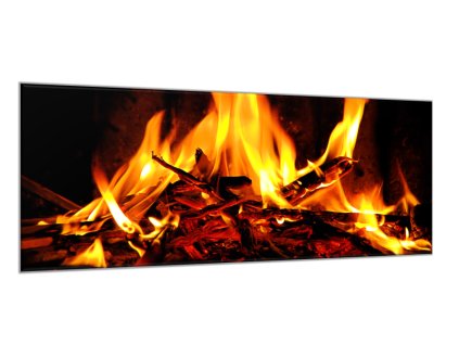 Obraz skleněný hořící oheň (Rozměry-obdélník 90 x 120 cm)