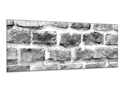 Obraz skleněný šedá cihlová zeď (Rozměry-obdélník 90 x 120 cm)