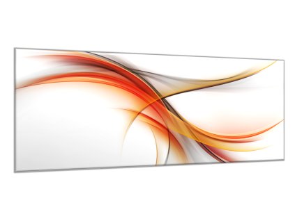 Obraz skleněný oranžovo šedá abstraktní vlna (Rozměry-obdélník 90 x 120 cm)