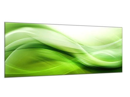 Obraz skleněný abstraktní sytě zelená vlna (Rozměry-obdélník 90 x 120 cm)