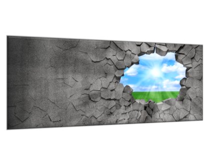 Obraz skleněný abstrakt šedá díra do nebe (Rozměry-obdélník 90 x 120 cm)