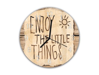 Nástěnné hodiny pr.30cm cedulka se vzkazem (Materiál kalené sklo)