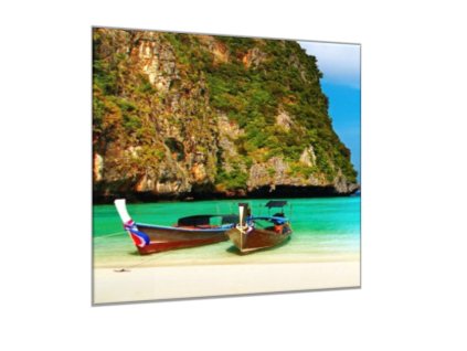 Obraz skleněný pláž Thajsko (Rozměry-čtverec 90 x 90 cm)