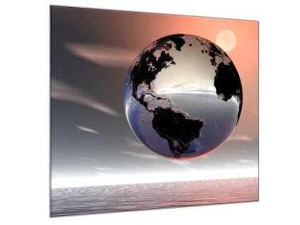 Obraz skleněný země koule (Rozměry-čtverec 90 x 90 cm)