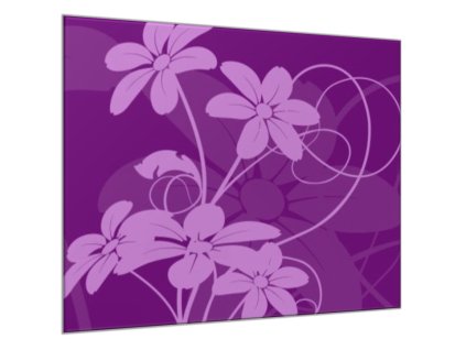 Obraz skleněný čtvercový abstrakt fialový květ (Rozměry-čtverec 90 x 90 cm)