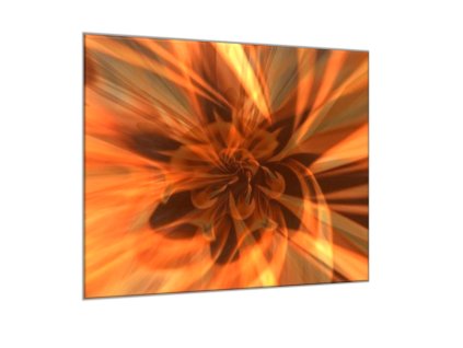 Obraz skleněný čtvercový abstraktní ohnivý květ (Rozměry-čtverec 90 x 90 cm)