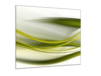Obraz skleněný abstraktní olivově zelená vlna (Rozměry-čtverec 90 x 90 cm)
