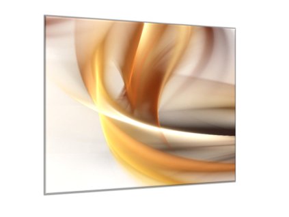 Obraz skleněný čtvercový oranžovo hnědá vlna (Rozměry-čtverec 90 x 90 cm)