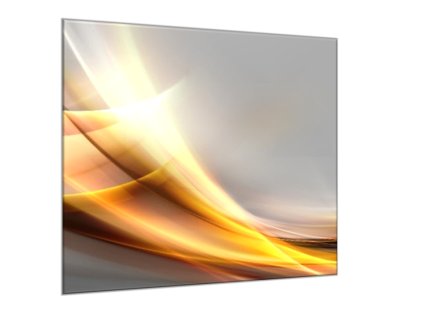 Obraz skleněný čtvercový zlatá vlna a šedý podklad (Rozměry-čtverec 90 x 90 cm)