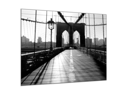 Obraz na skle Brooklyn Bridge Manhattan (Rozměry-čtverec 90 x 90 cm)