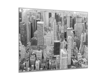 Skleněný obraz čtvercový město New York černo bílý (Rozměry-čtverec 90 x 90 cm)