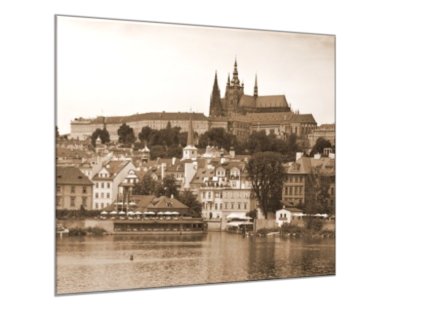 Skleněný obraz čtvercový Pražský hrad (Rozměry-čtverec 90 x 90 cm)
