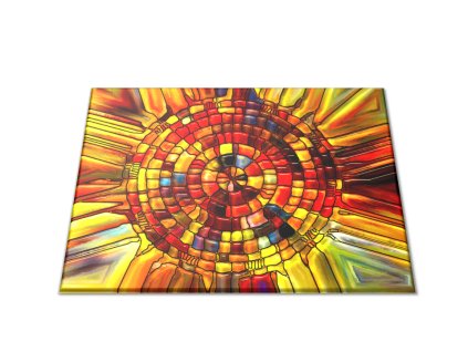 Skleněné prkénko abstraktní virtuální vitráž (Prkénko 40x30cm)