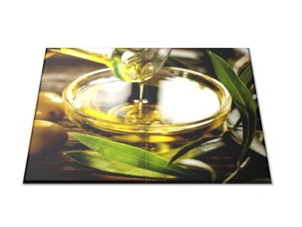 Skleněné prkénko olivový olej v misce (Prkénko 40x30cm)