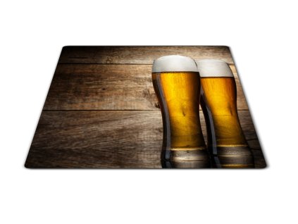 Skleněné prkénko čepované pivo s pěnou (Prkénko 40x30cm)