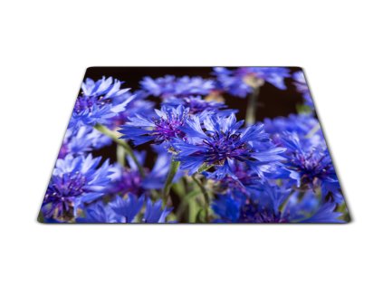 Skleněné prkénko chrpy na tmavém podkladu (Prkénko 40x30cm)