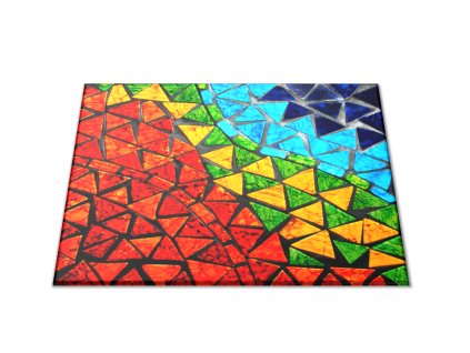 Skleněné prkénko barevná abstraktní mozaika (Prkénko 40x30cm)