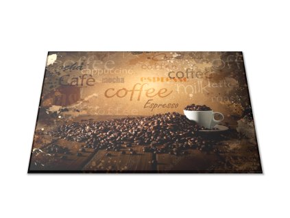 Skleněné prkénko dekorace Coffee a káva (Prkénko 40x30cm)
