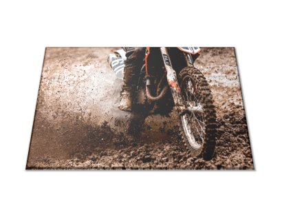 Skleněné prkénko detail kola motocross (Prkénko 40x30cm)