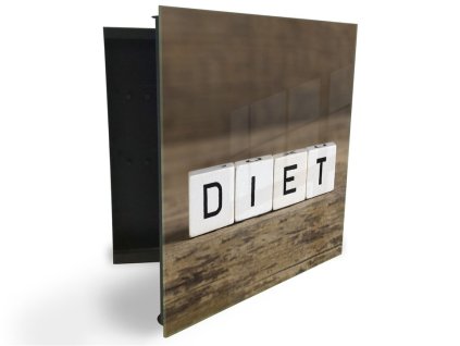 Glasdekor skříňka na klíče - DIET abstrakce (Barva skříňky Černá, Otevírání Pravé)