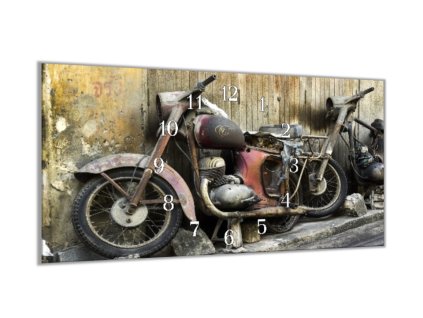 Nástěnné hodiny veterán ČZ 30x60cm (Materiál kalené sklo)