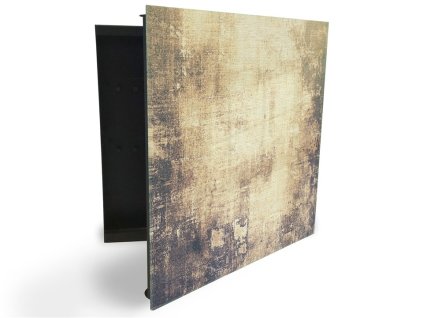 Glasdekor skříňka na klíče - design textura grunge (Barva skříňky Černá, Otevírání Pravé)