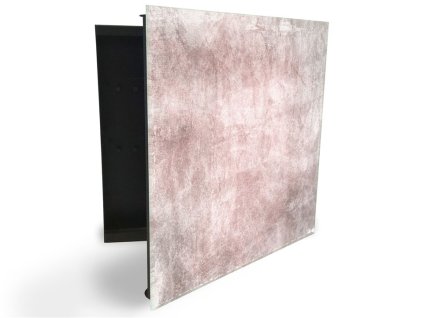 Glasdekor skříňka na klíče - růžová textura grunge (Barva skříňky Černá, Otevírání Pravé)