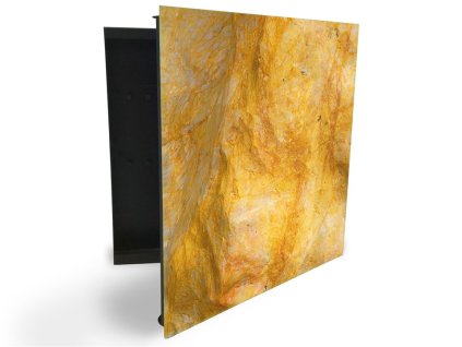 Glasdekor skříňka na klíče - krásný mramor abstraktní (Barva skříňky Černá, Otevírání Pravé)