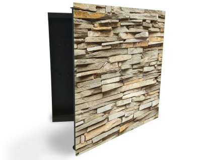 Skříňka na klíče pískový obklad (Barva skříňky Černá, Otevírání Pravé)